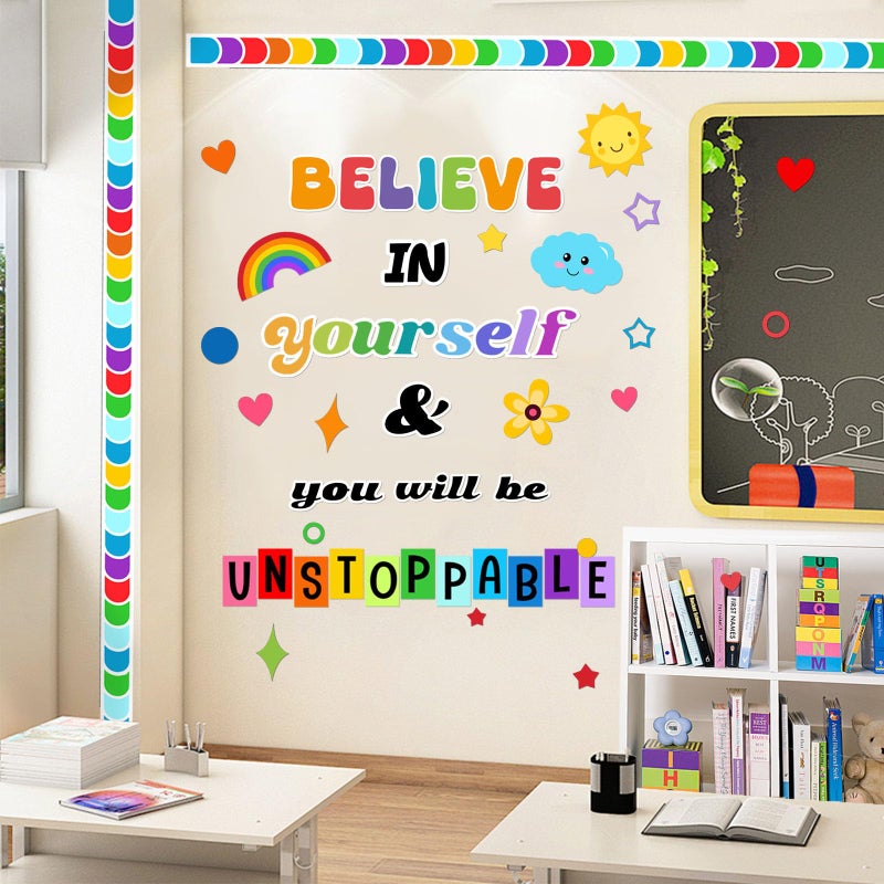 LioNergy BELIEVE in YOURSELF Classroom Bulletin Board Decoration Set Motivational Cutouts Bulletin Board Wall Door Decor for Kindergarten Preschool Elementary Middle School - Image 5